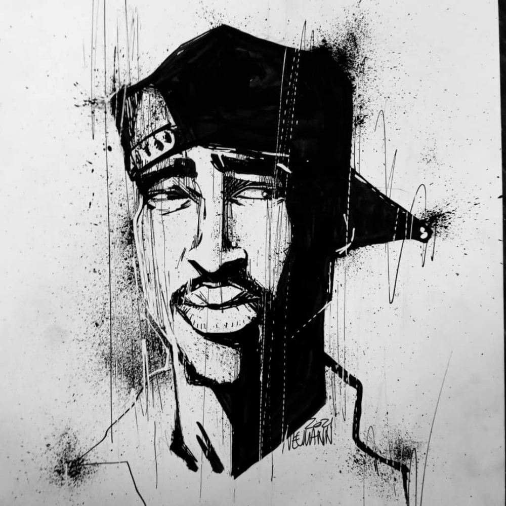 8x10 Tupac print signed by artist